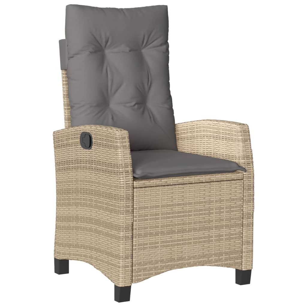 Set mobilier pentru gradina, 7 piese, cu perne, bej, poliratan — imaginea 4