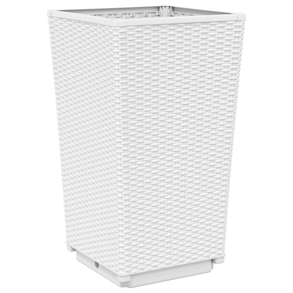 Jardiniere de gradina, 2 buc., alb, 32,5x32,5x57 cm, PP — imaginea 4