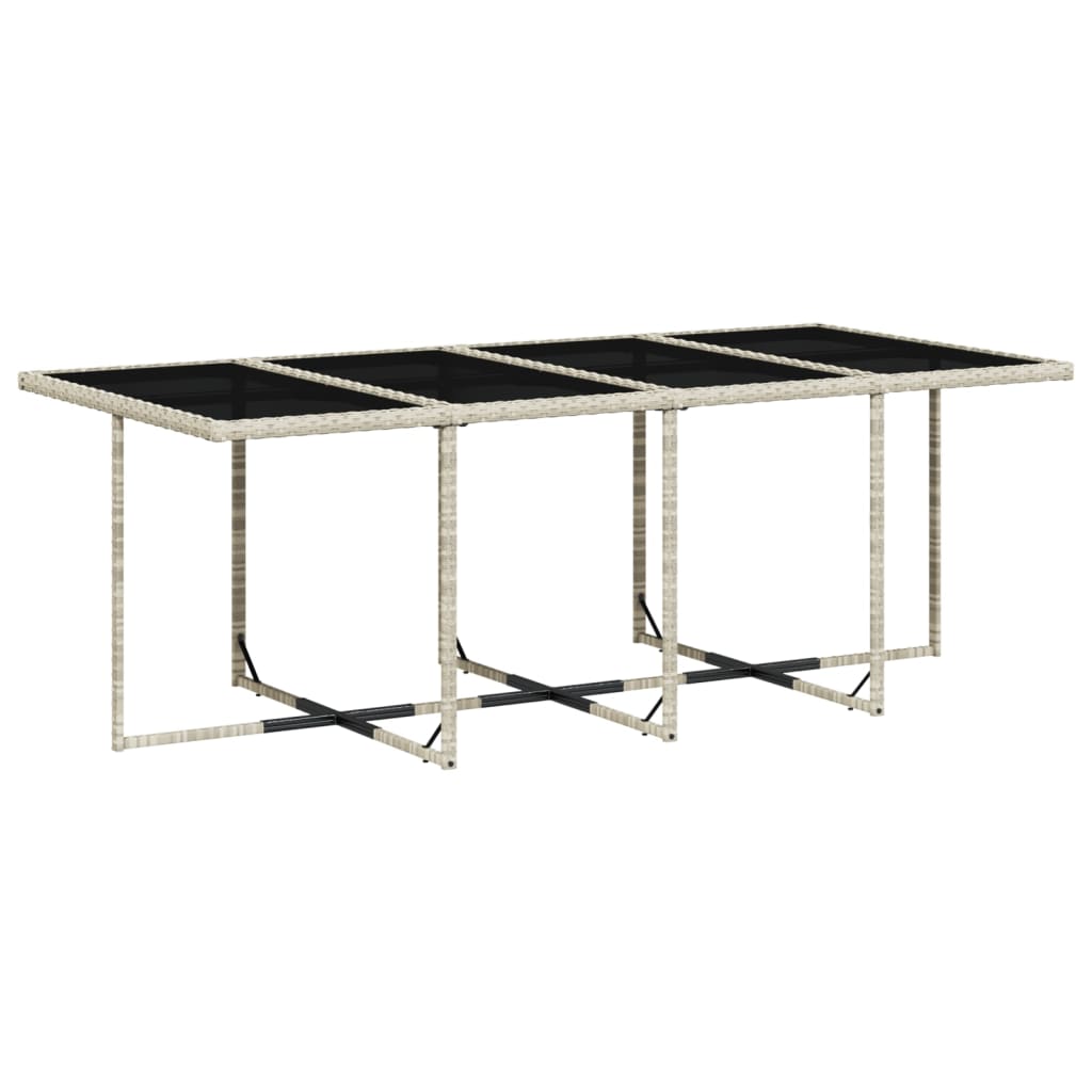 Set mobilier de gradina cu perne 13 piese gri deschis poliratan — imaginea 4