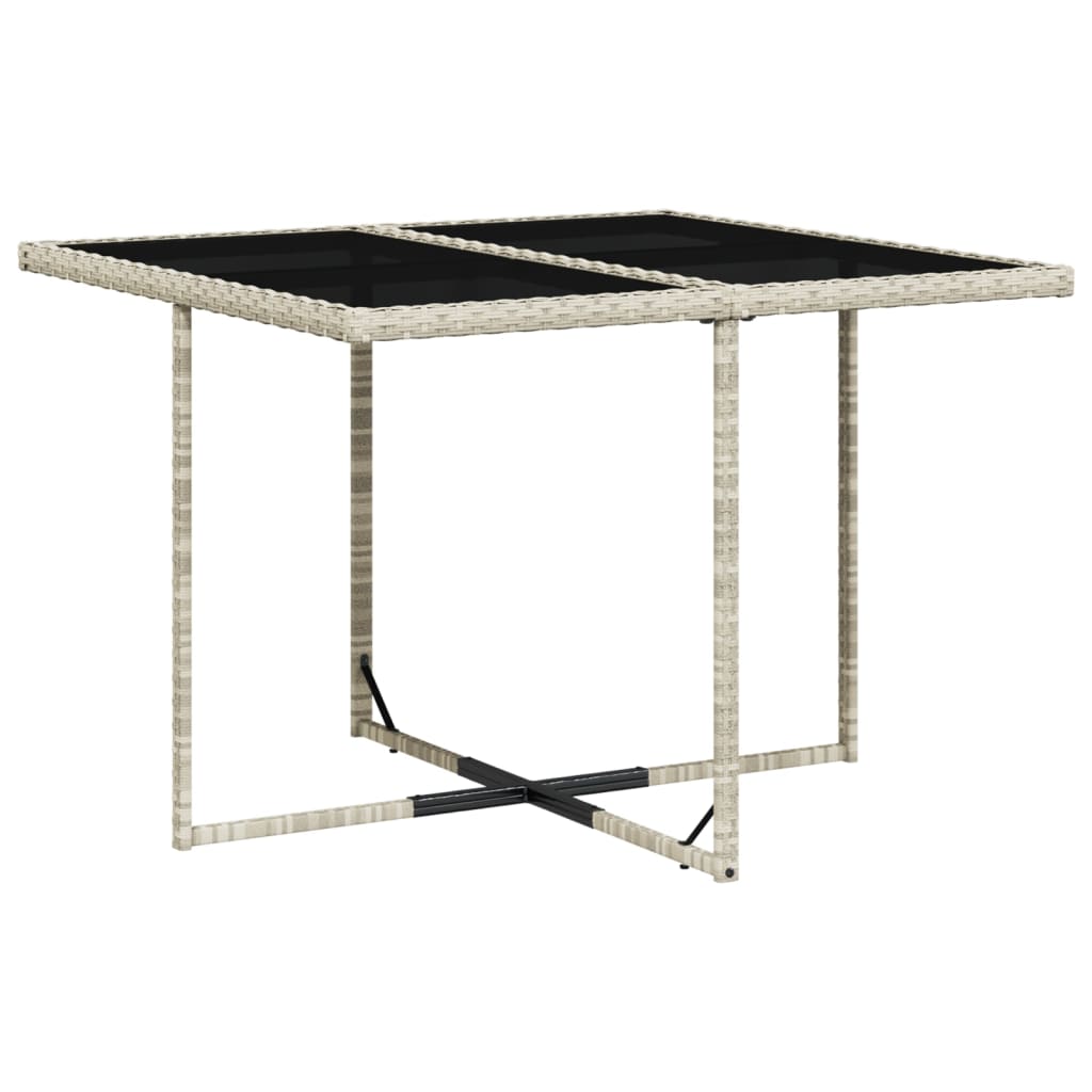 Set mobilier de gradina cu perne, 5 piese gri deschis poliratan — imaginea 4