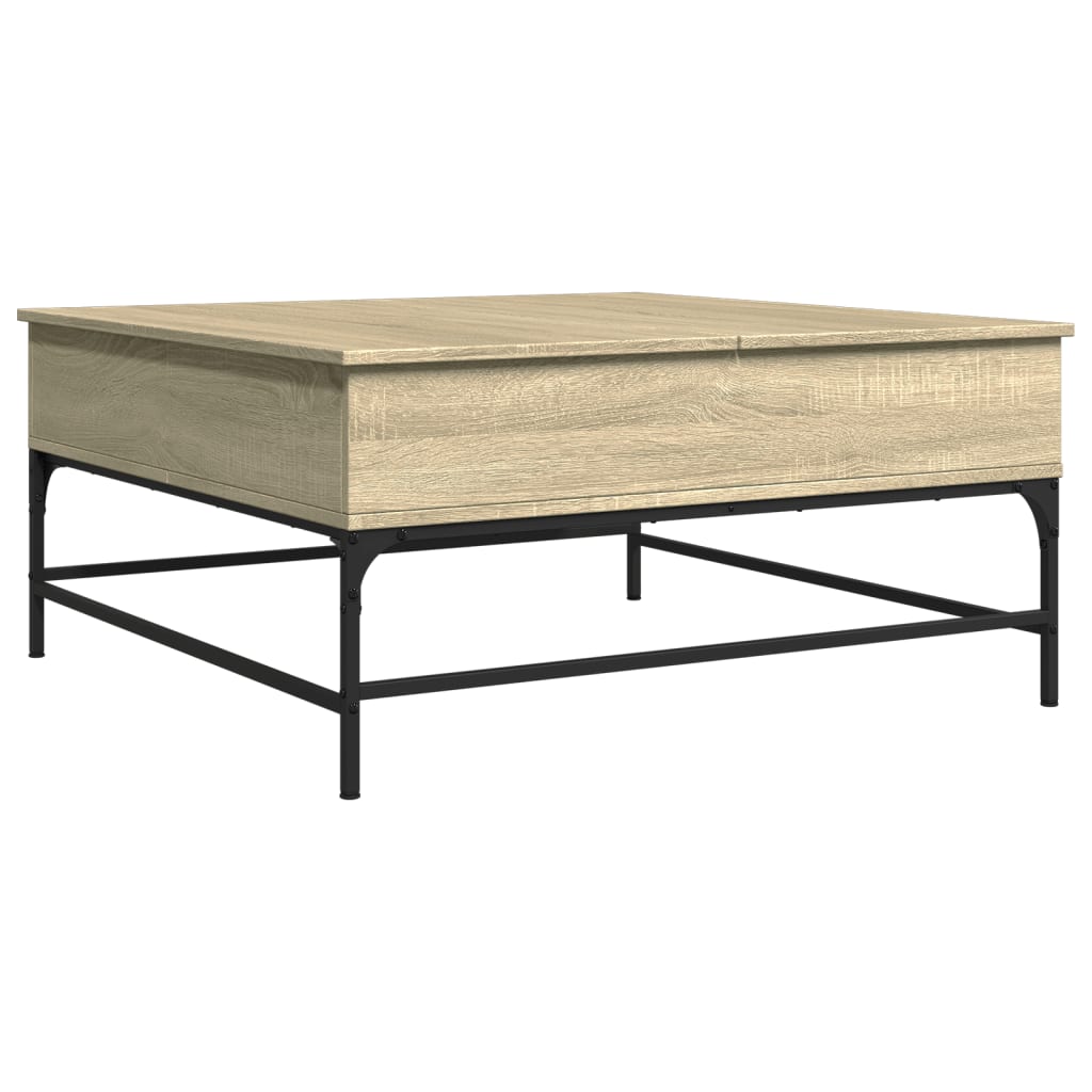 Masuta cafea stejar sonoma 95x95x45 cm lemn prelucrat si metal