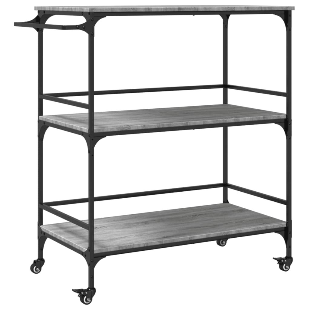 Carucior de bucatarie, gri sonoma 100,5x50x105cm lemn prelucrat