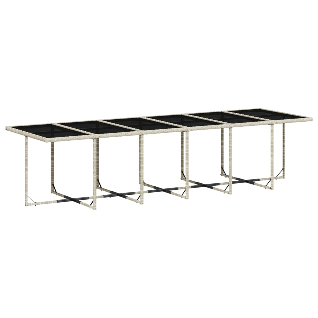 Set mobilier de gradina cu perne 13 piese gri deschis poliratan — imaginea 4