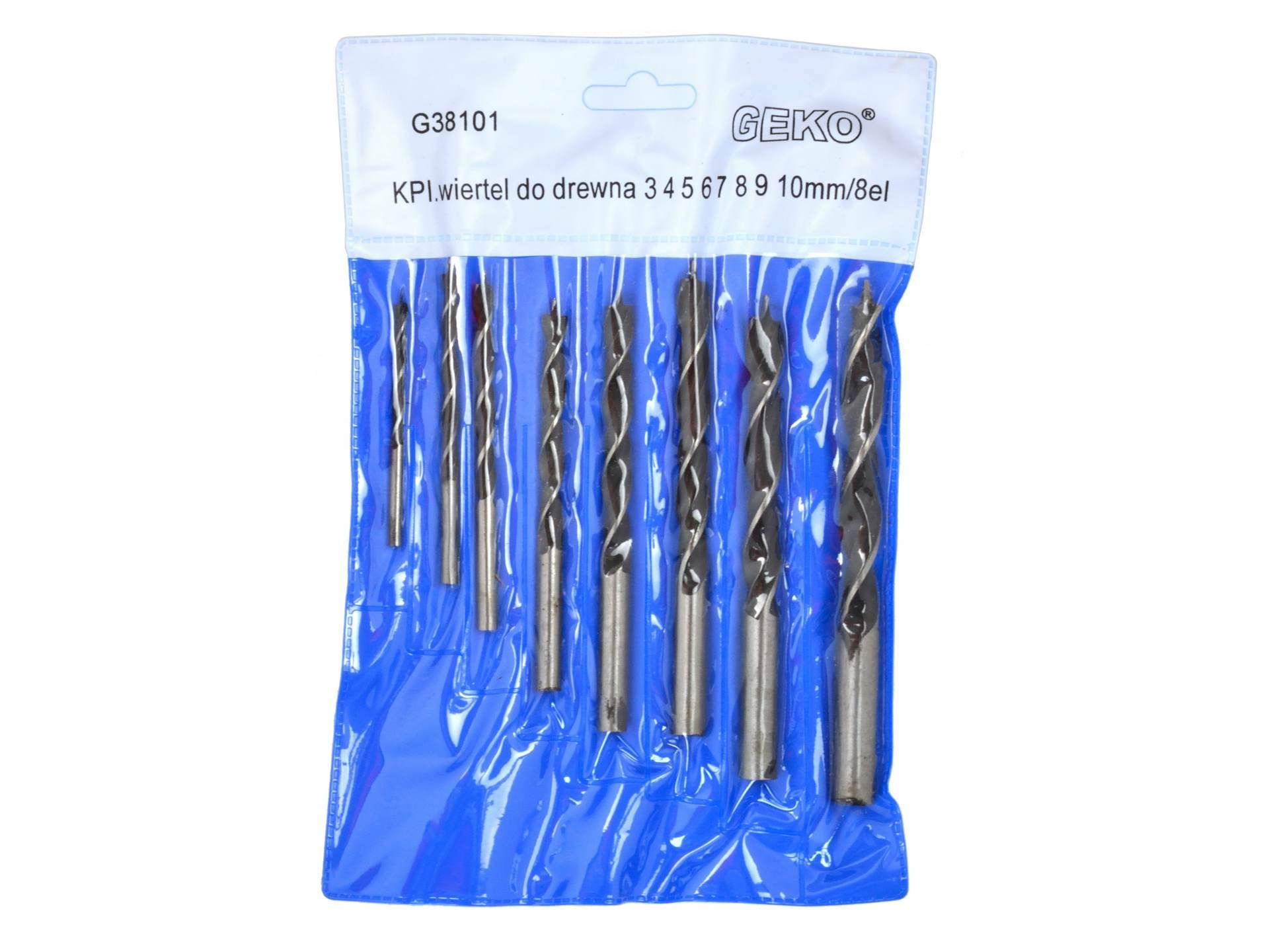 Set burghie pentru lemn, 8 piese, 3-10mm, Geko G38101 - 2 | YEO