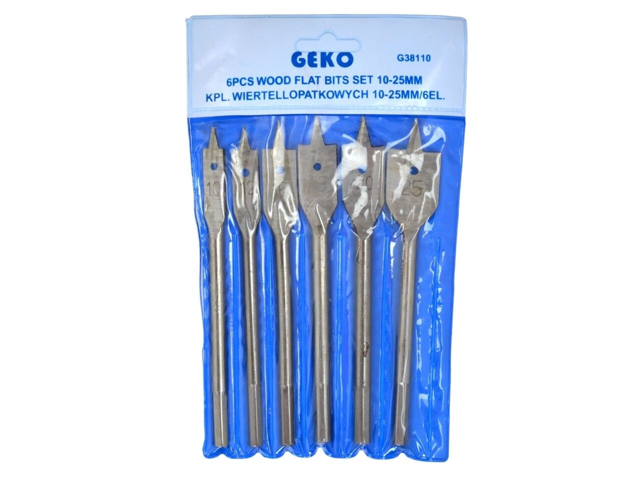 Set 6 burghie plate pentru lemn 10.0-25.0mm, GEKO G38110 - 1 | YEO