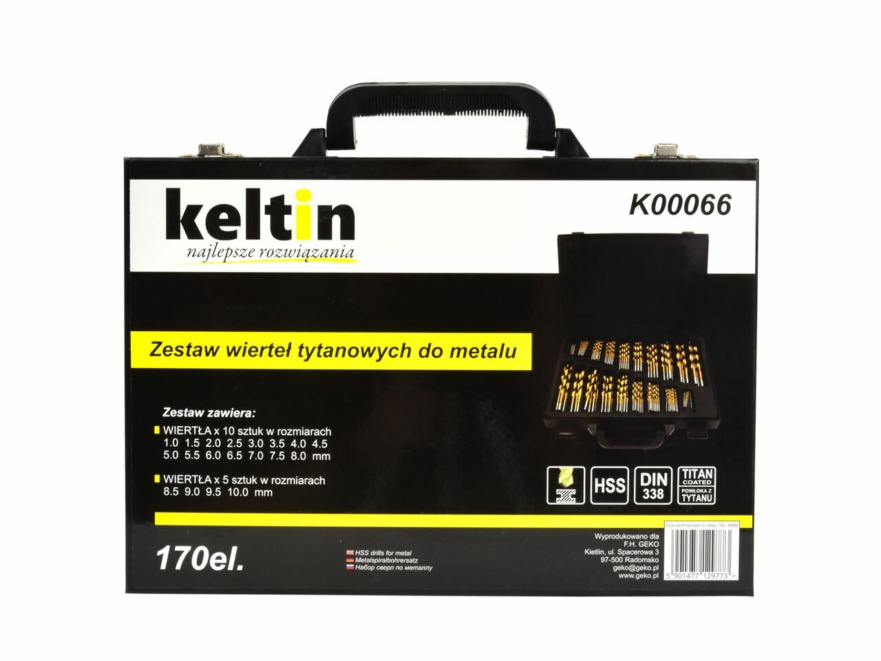Set burghie HSS titan pentru metal 170 piese, Keltin K00066 - 1 | YEO