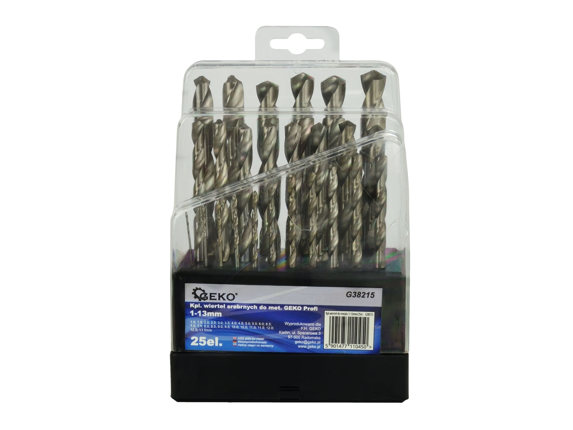 Set de burghie 1-13mm, 25 piese, Geko G38215