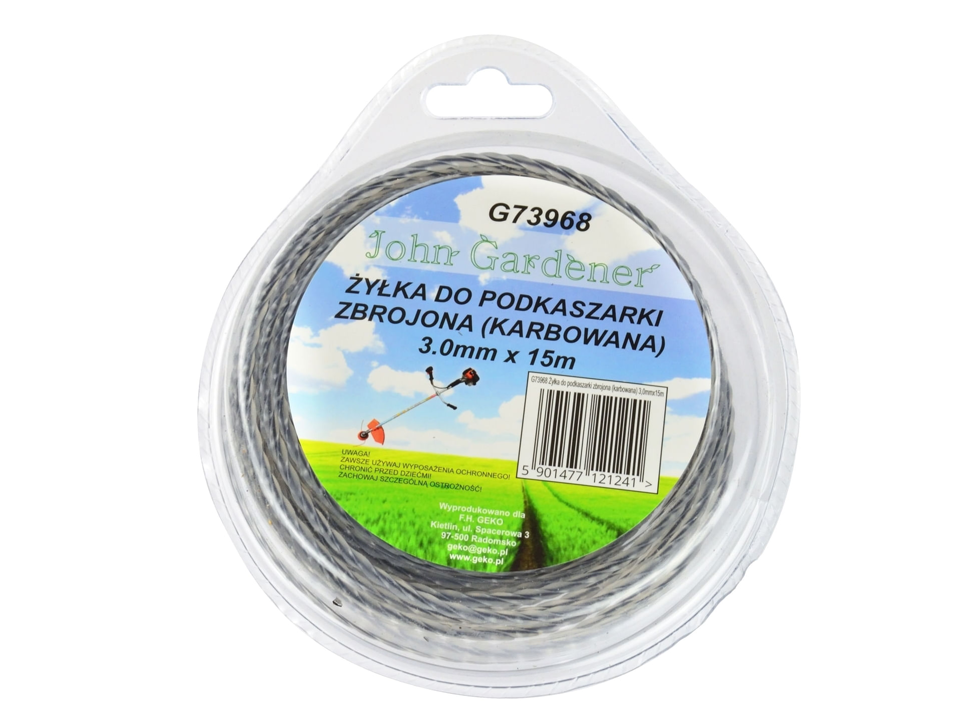 Coarda taiere pentru masini de tuns iarba, ondulata, din plastic otelit, 3mm x 15m