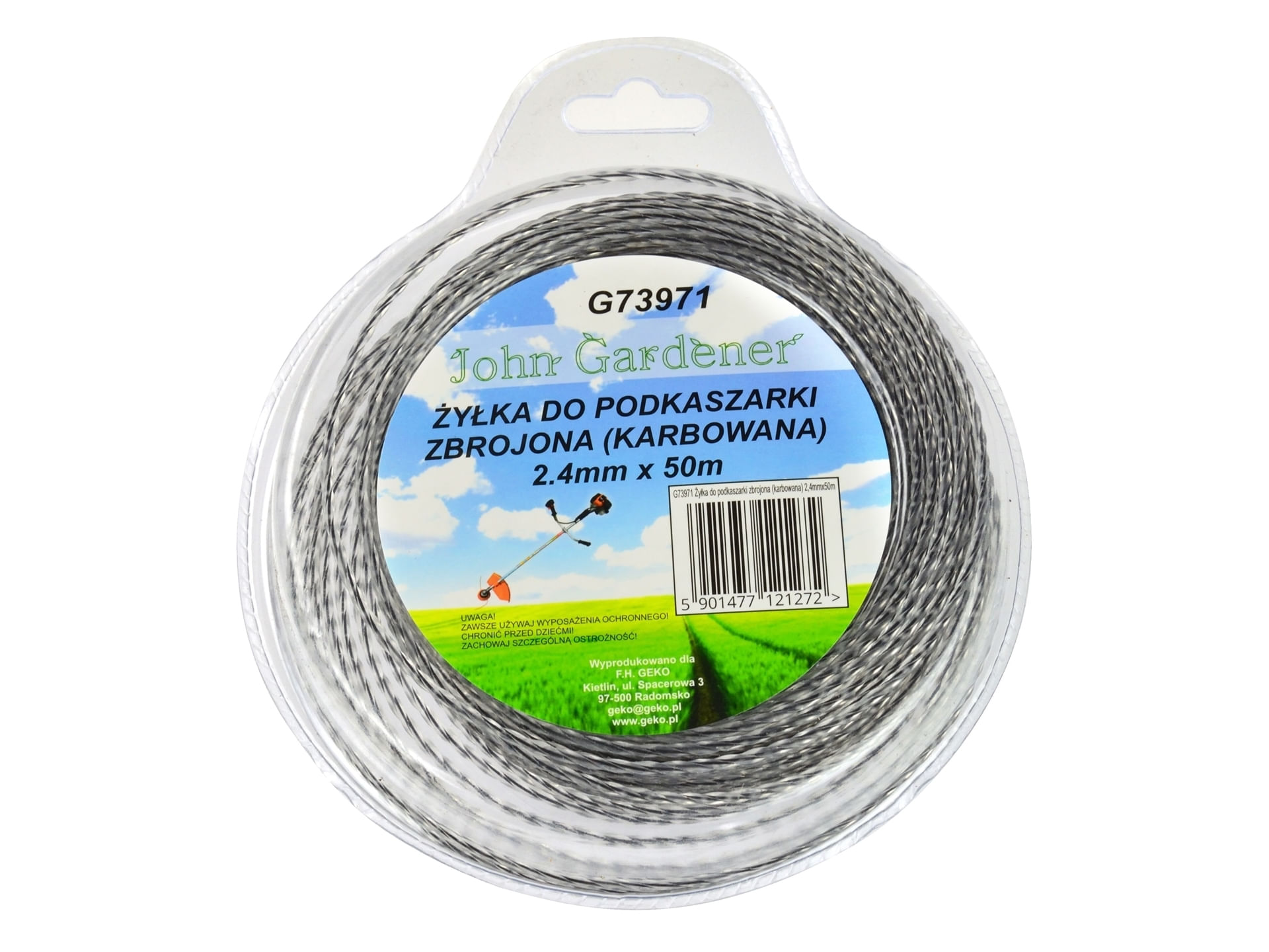 Fir taiere pentru masini de tuns iarba, ondulata, din plastic otelit, 2.4mm x 50m, G73971