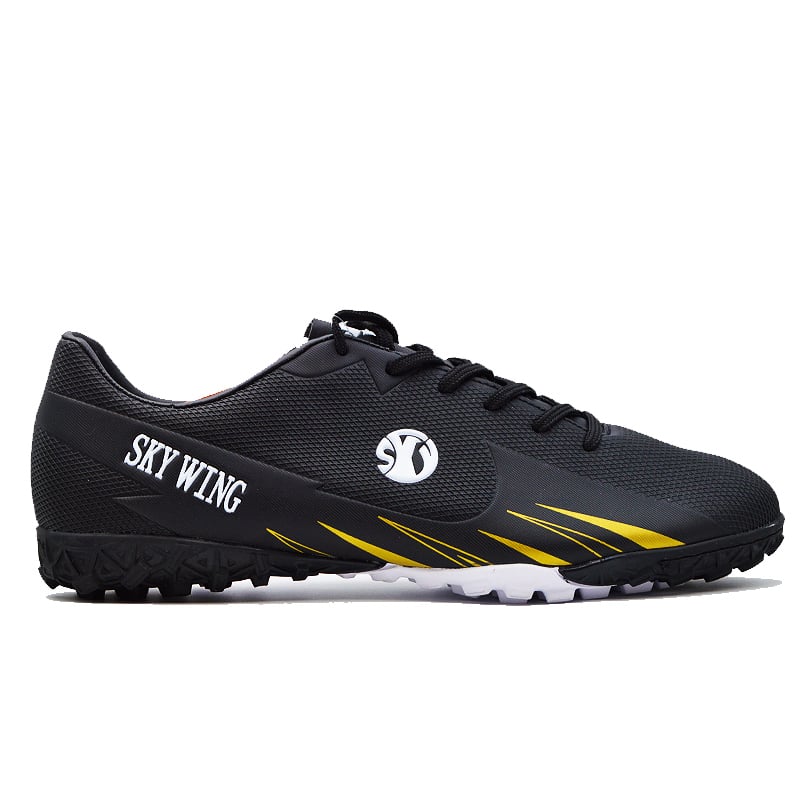 Ghete de fotbal SKY WING, pentru teren sintetic, cusute, 258 grame, culoare negru - 1 | YEO