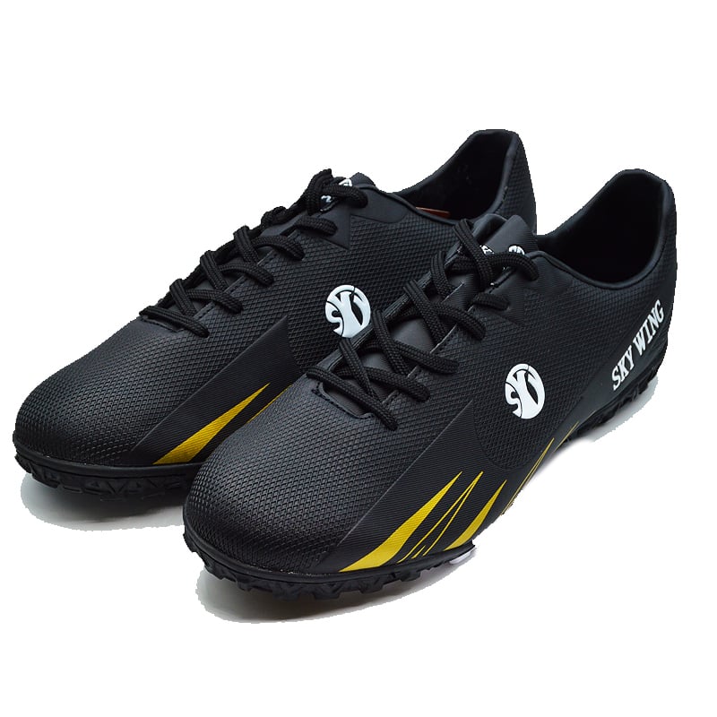 Ghete de fotbal SKY WING, pentru teren sintetic, cusute, 258 grame, culoare negru - 4 | YEO