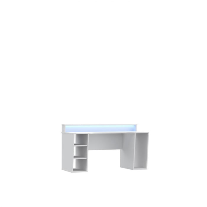 Birou Race Led, 160 x 91 x 72 cm, nuanta alb — imaginea 2