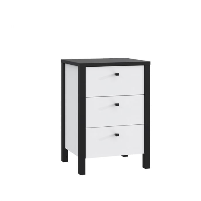 Noptiera Trio, 35 x 70 x 30 cm, alb/negru — imaginea 2