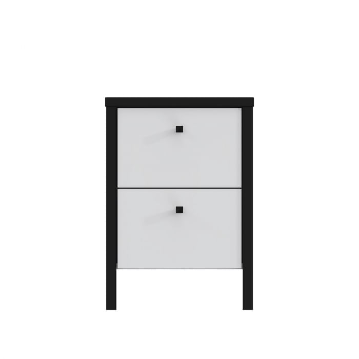 Noptiera Duo, 35 x 51 x 30.6 cm, nuanta alb/negru — imaginea 2