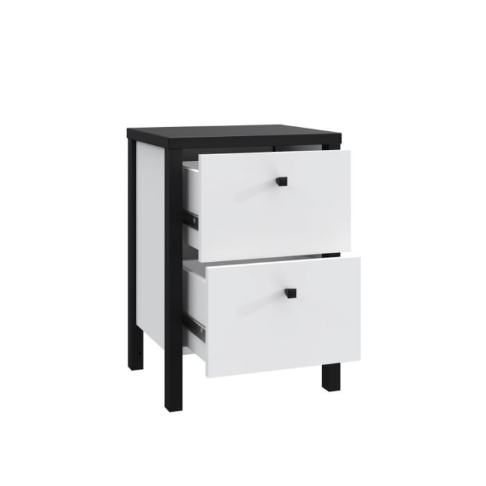Noptiera Duo, 35 x 51 x 30.6 cm, nuanta alb/negru — imaginea 3