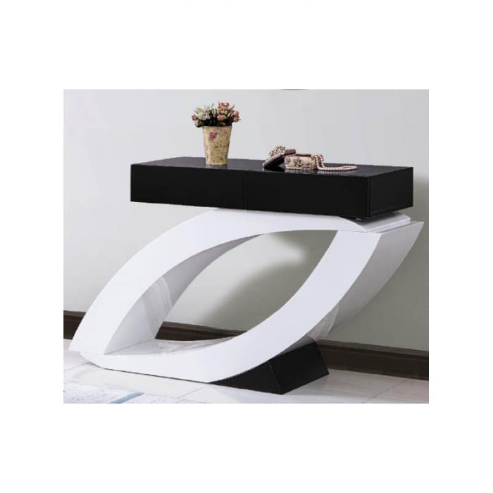 Consola Oscar, 140 x 82 x 40 cm, FA092, nuanta alb/negru — imaginea 3