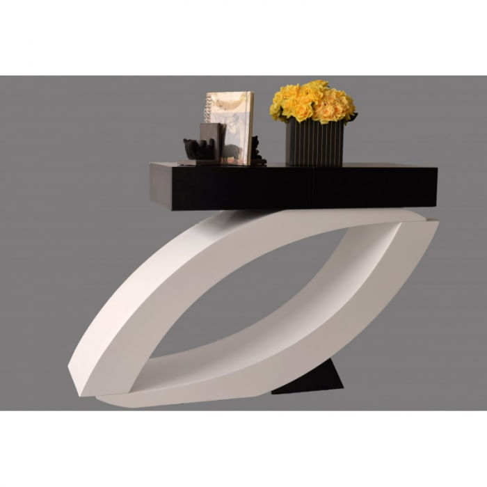 Consola Oscar, 140 x 82 x 40 cm, FA092, nuanta alb/negru — imaginea 6