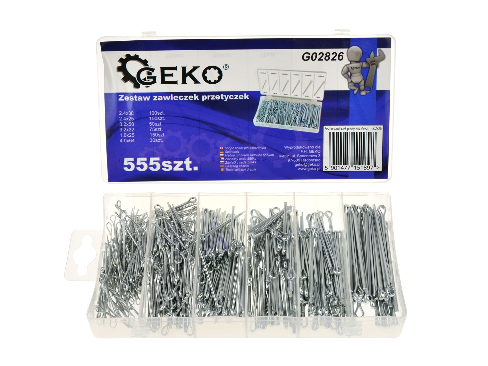 Set universal de pini 555 bucati, GEKO G02826