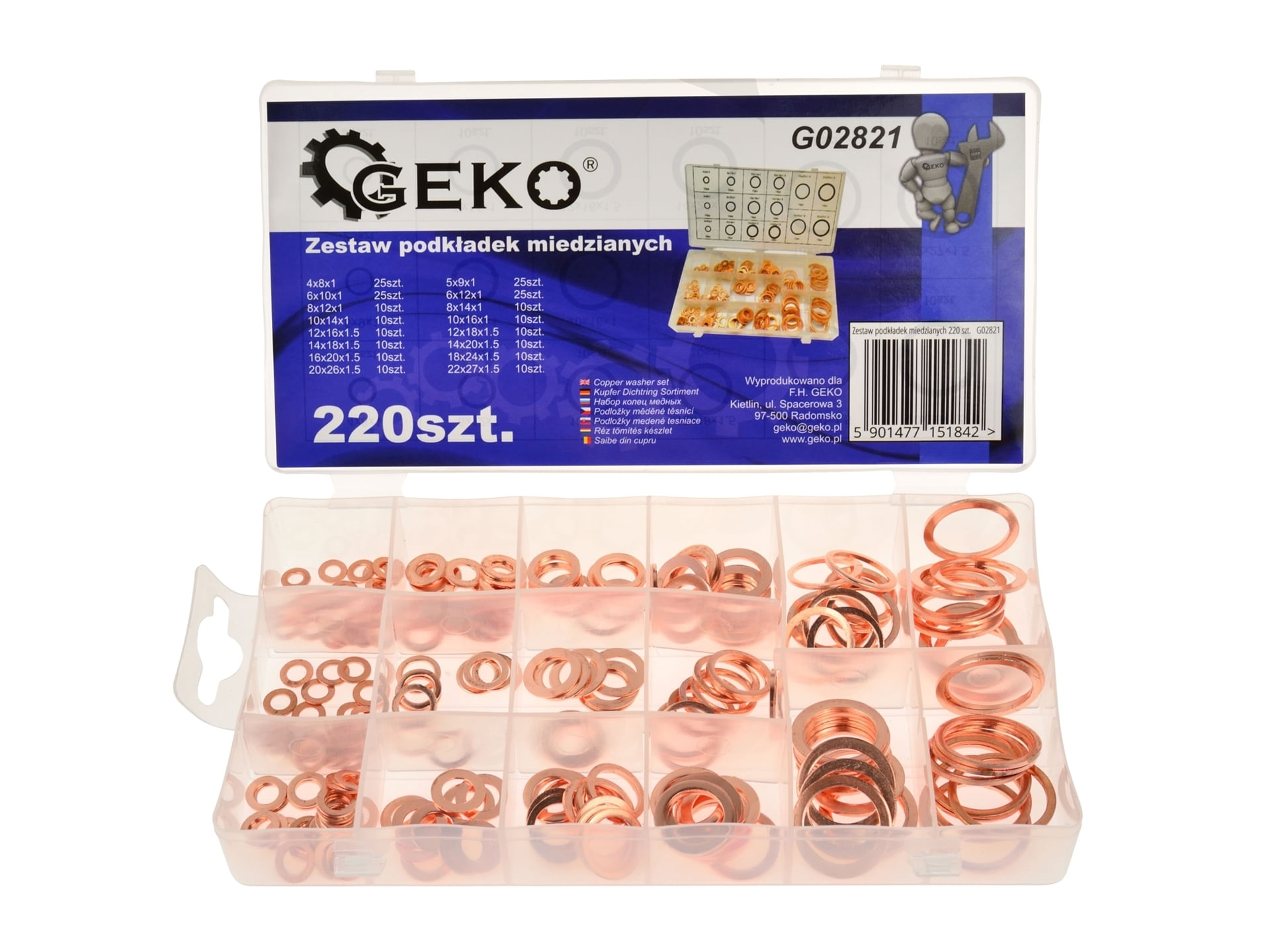 Set 220 saibe de cupru, GEKO G02821