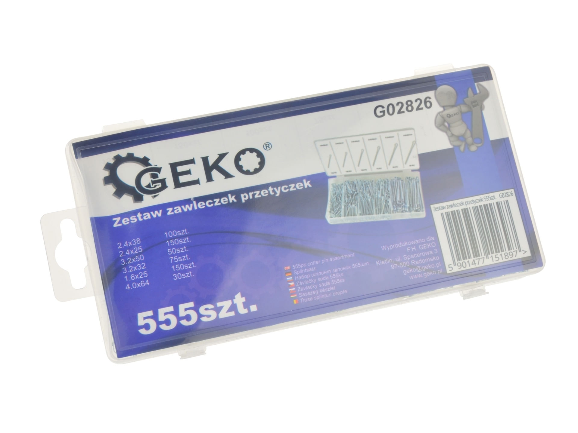 Set universal de pini 555 bucati, GEKO G02826 - 3 | YEO