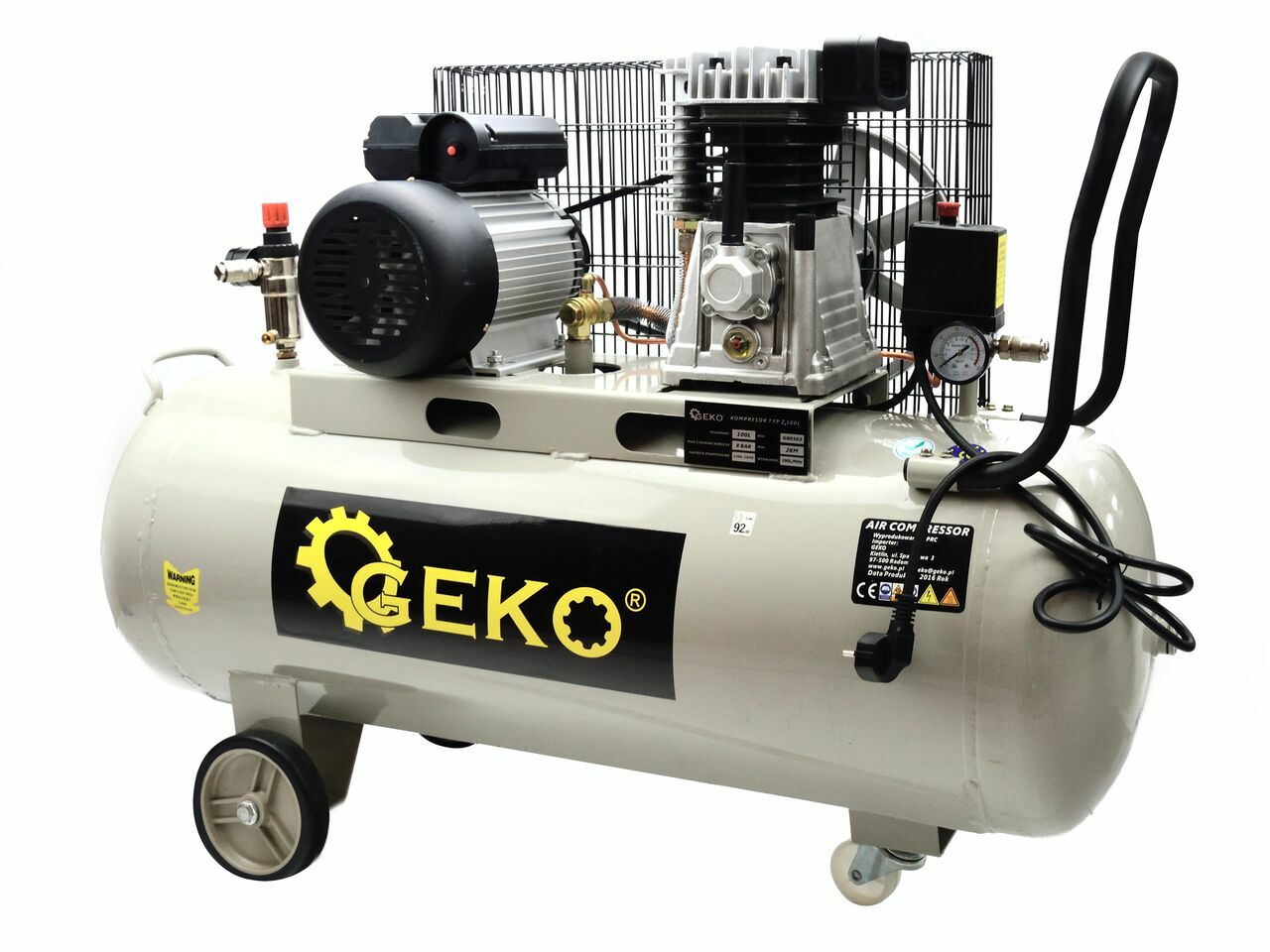 Compresor 100L tip Z 2kW 390l/min, GEKO G80303