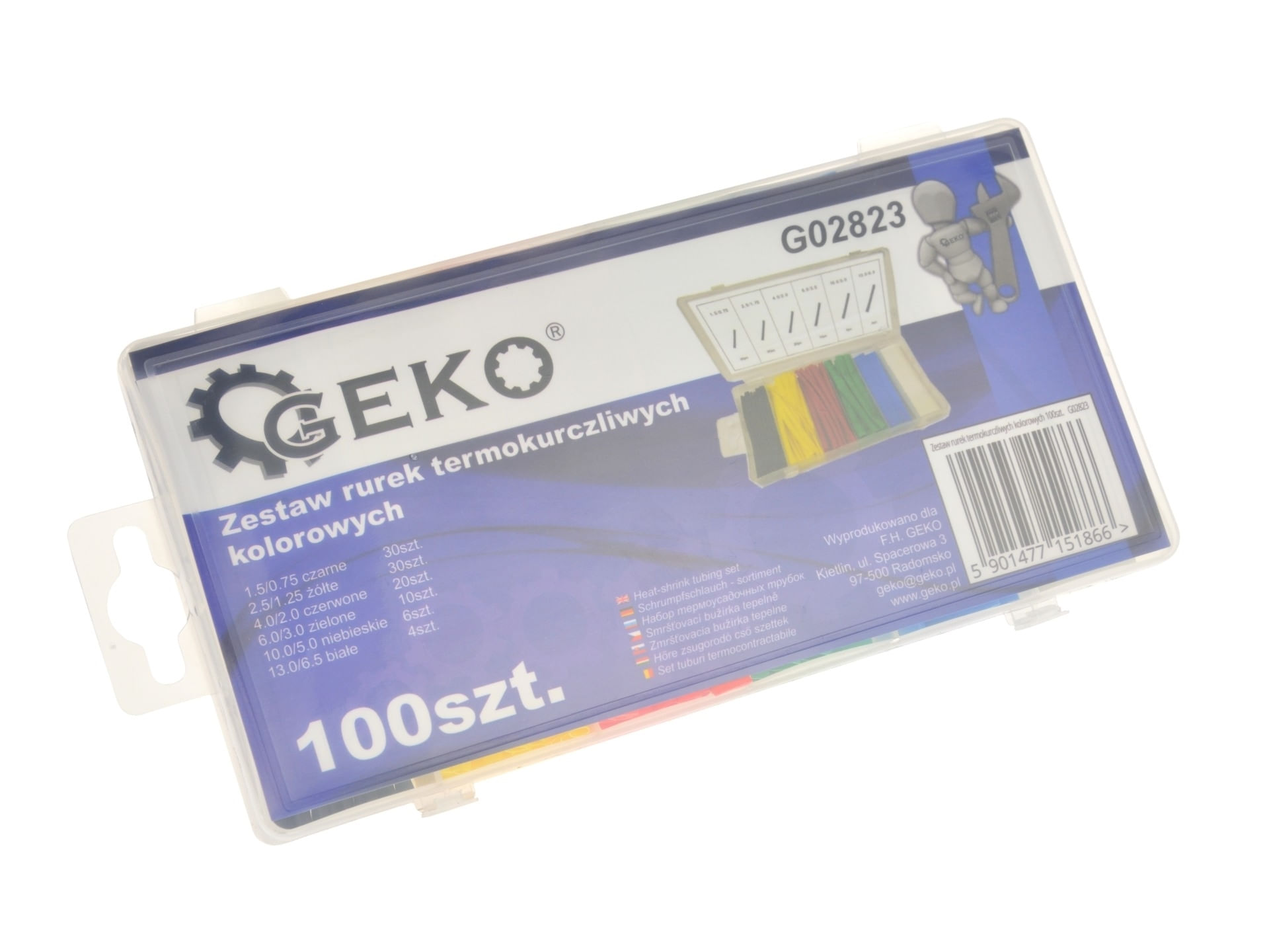 Set 100 tuburi termocontractabile colorate, GEKO G02823 - 1 | YEO