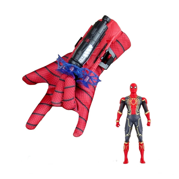 Manusa cu 3 ventuze si figurina Spiderman, IdeallStore®, rosu