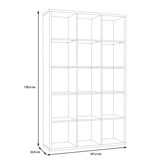 Raft Mauro 107x176x33 cm Nuanta Negru — imaginea 4