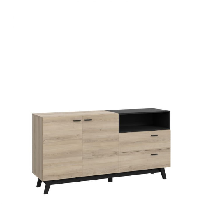 Comoda Nova 159.5x82.4x41 cm Nuanta Sonoma/Negru — imaginea 2