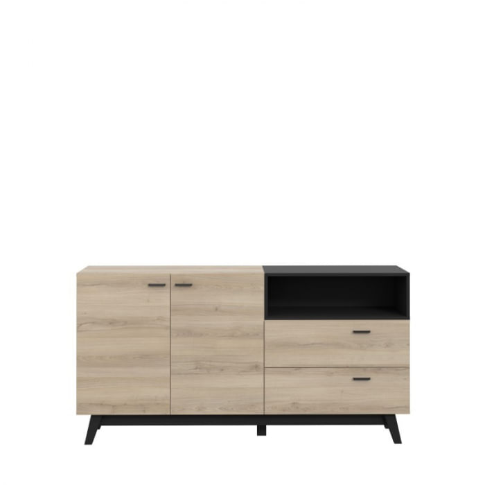 Comoda Nova 159.5x82.4x41 cm Nuanta Sonoma/Negru — imaginea 5