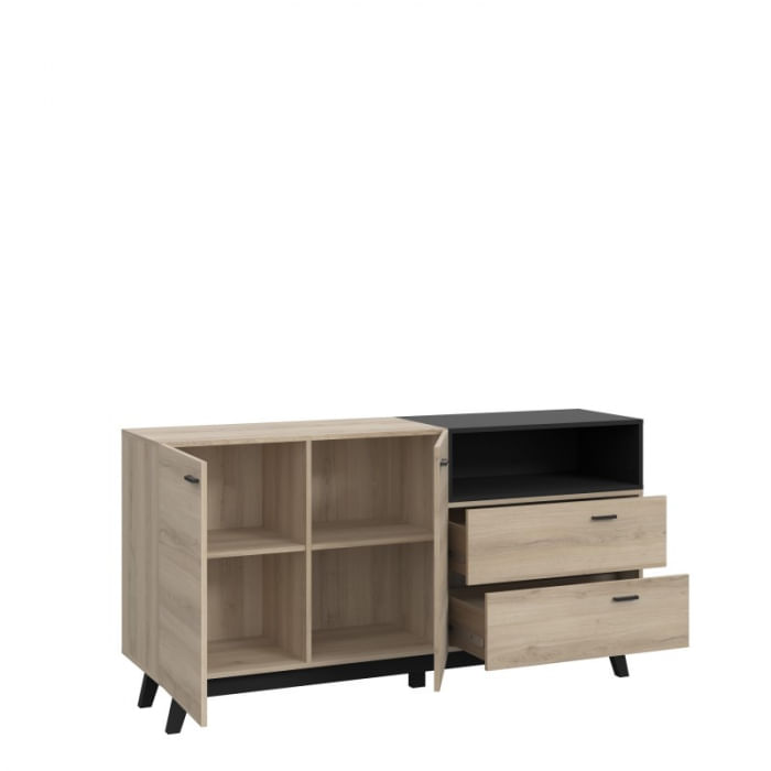 Comoda Nova 159.5x82.4x41 cm Nuanta Sonoma/Negru — imaginea 6