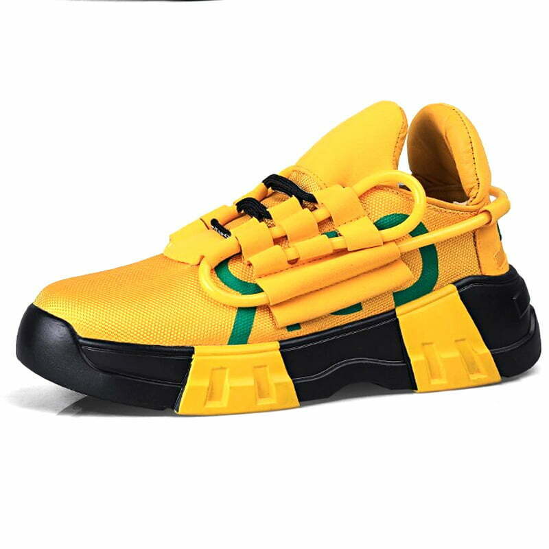 Pantofi sport MBrands , cu talpa inalta , culoare galben cu negru - 43