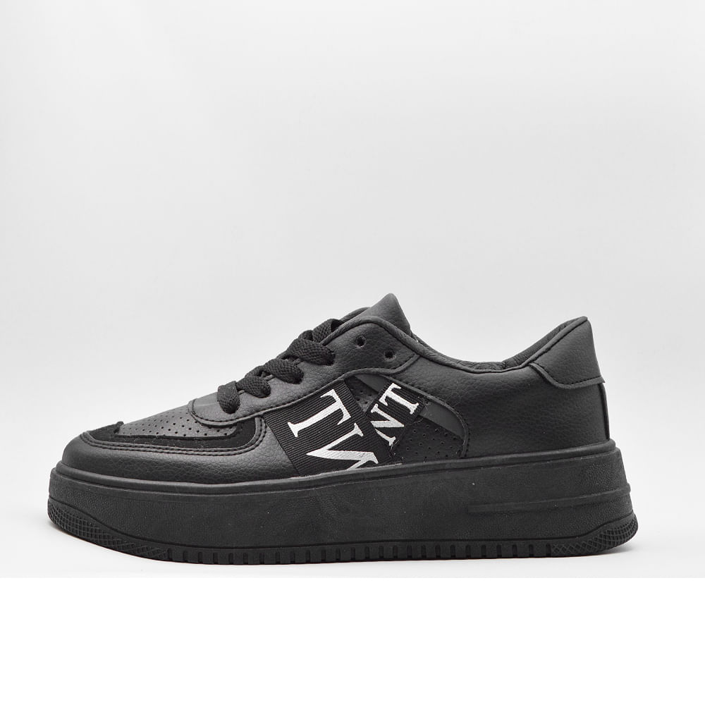 Sneakers Dama MBrands cu talpa flexibila, din piele ecologica, negru 20D82