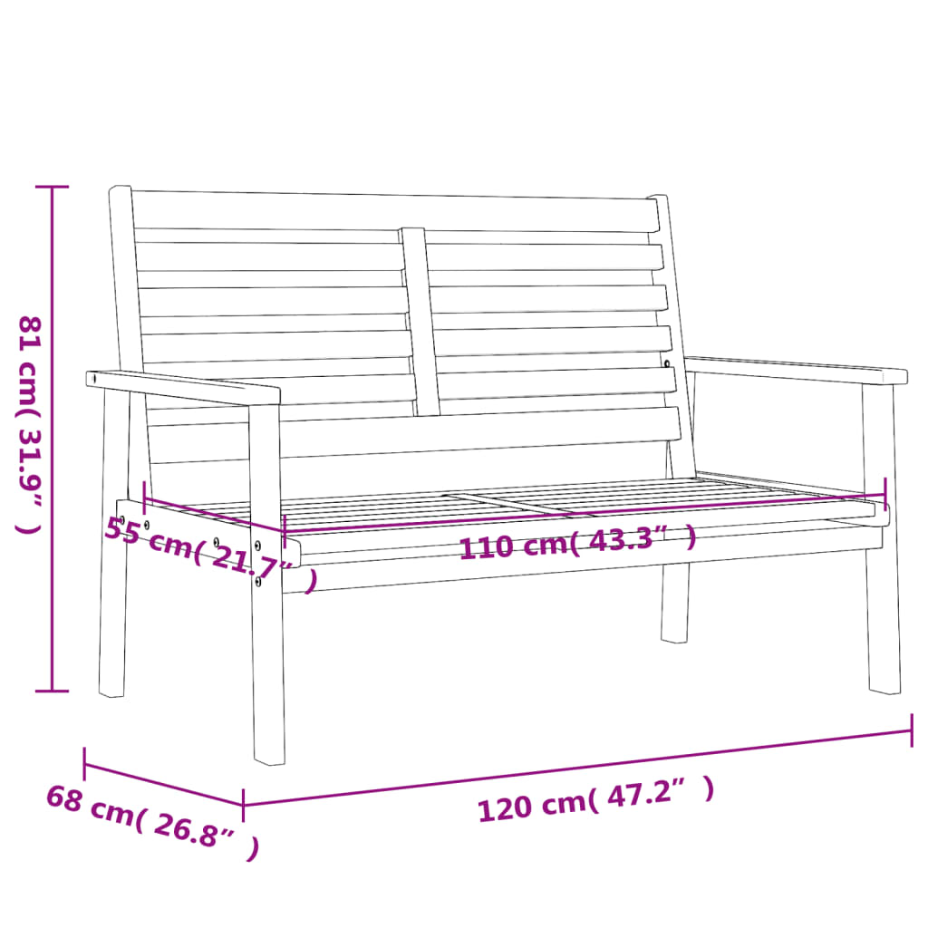 Set de gradina, lemn masiv de acacia — imaginea 10