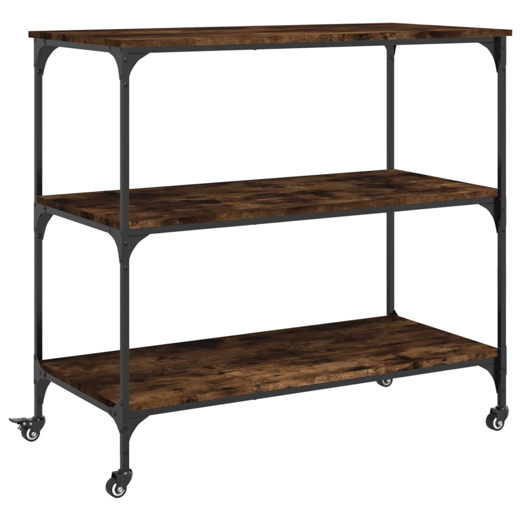 Carucior de bucatarie stejar fumuriu 102x50x95 lemn prelucrat