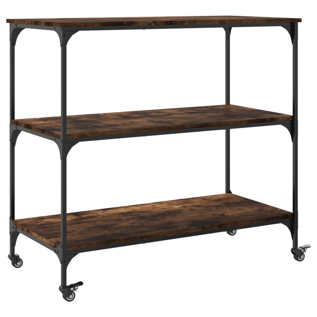 Carucior de bucatarie stejar fumuriu 102x50x95 lemn prelucrat — imaginea 9