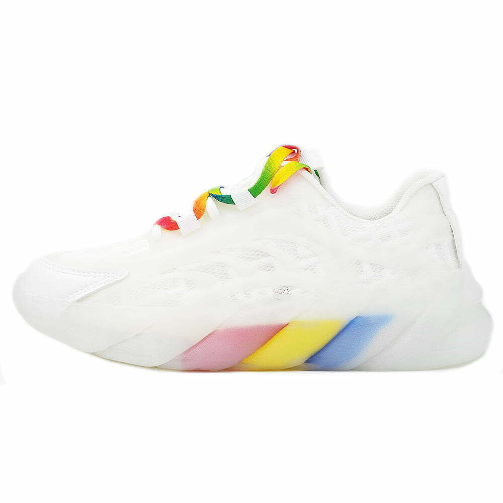 Sneakers Dama MBrands cu talpa flexibila, Tricolor, alb 1150