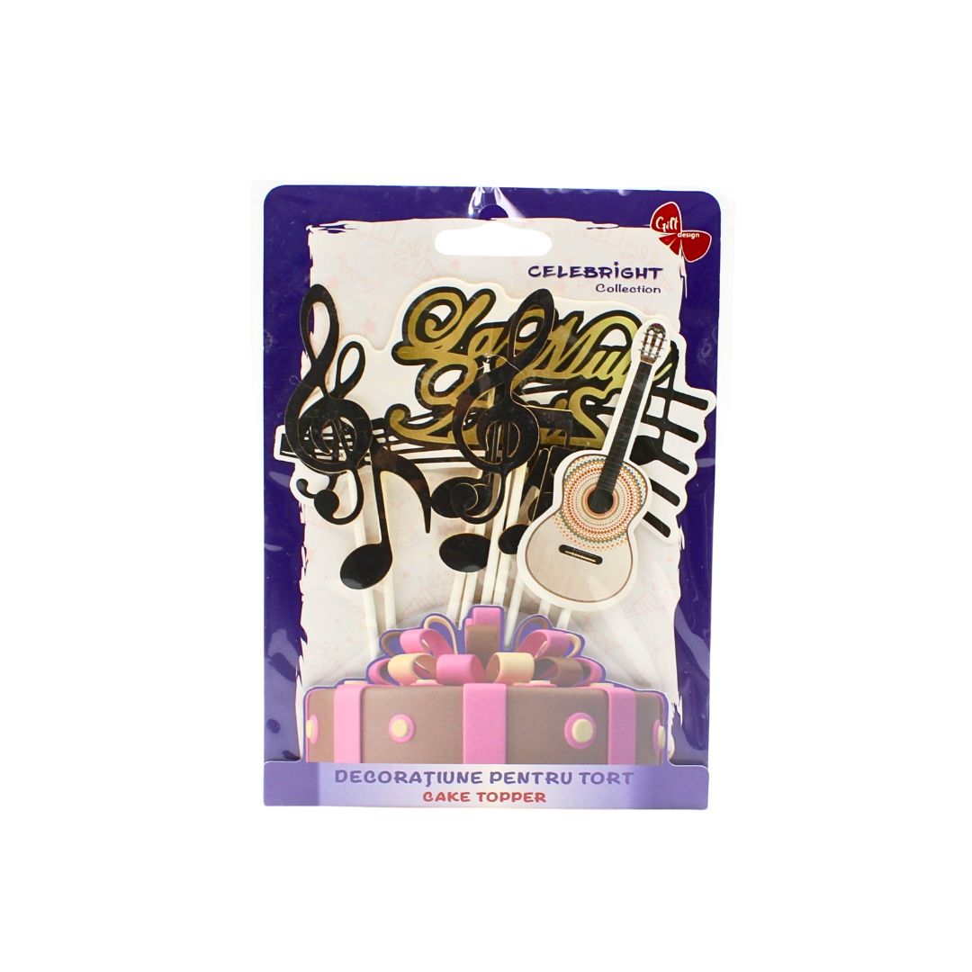 Cake Topper tort model La Multi Ani note muzicale - 1 | YEO