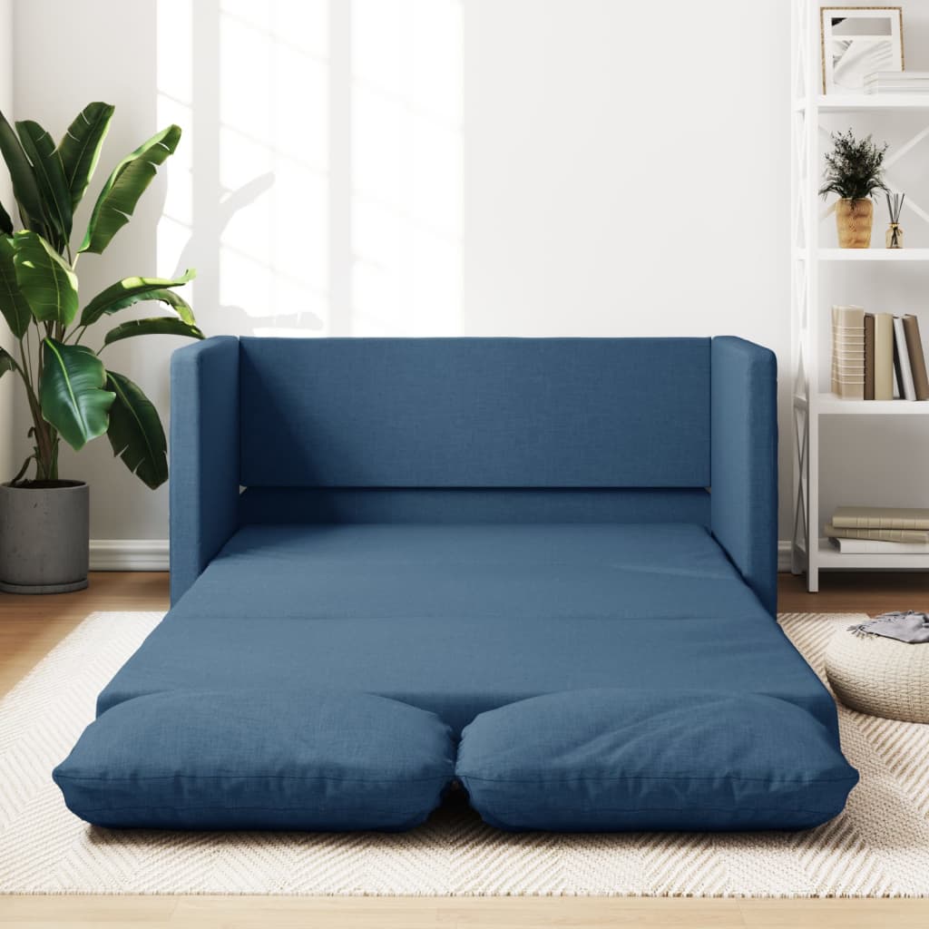 Canapea extensibila 2 in 1, albastru, 112x174x55 cm textil — imaginea 2