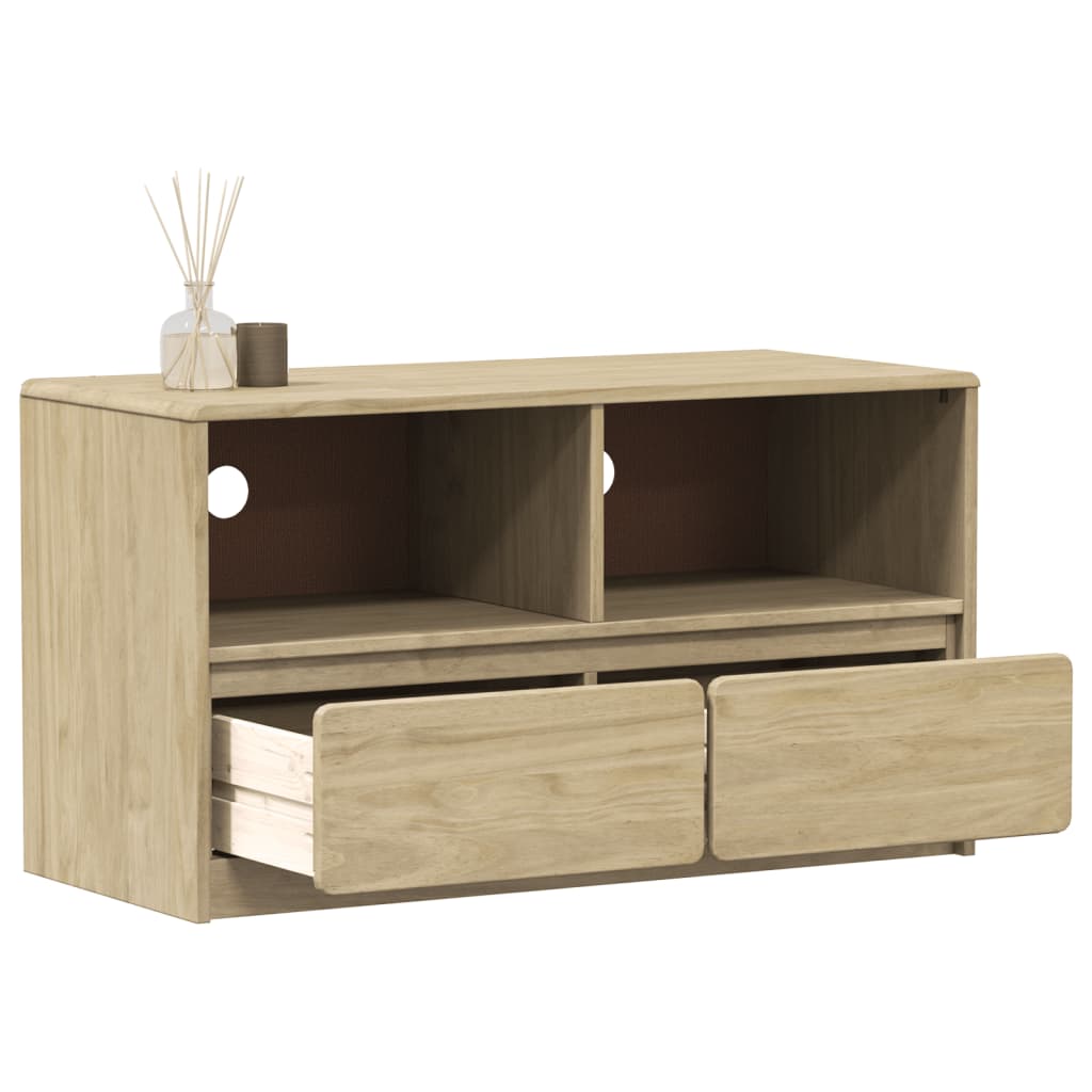 Dulap TV "SAUDA", stejar, 99x43x55 cm, lemn masiv de pin — imaginea 2