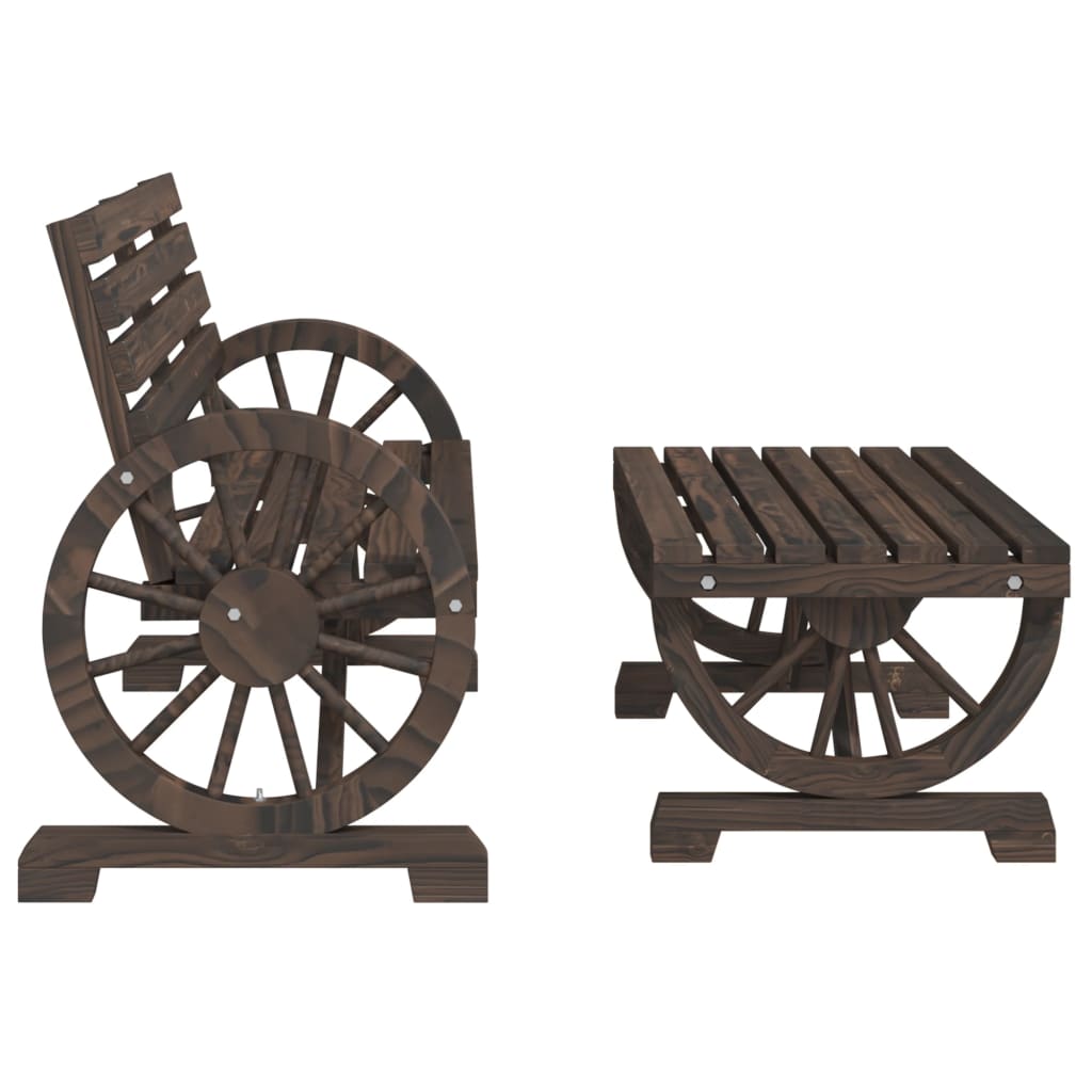 Set mobilier de gradina, 2 piese, lemn masiv de brad — imaginea 4