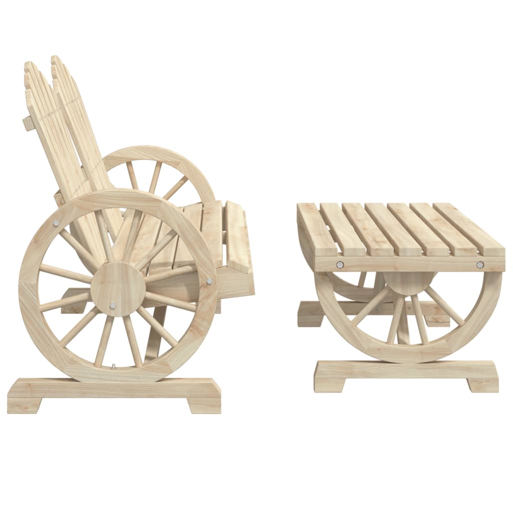 Set mobilier de gradina, 2 piese, lemn masiv de brad — imaginea 4