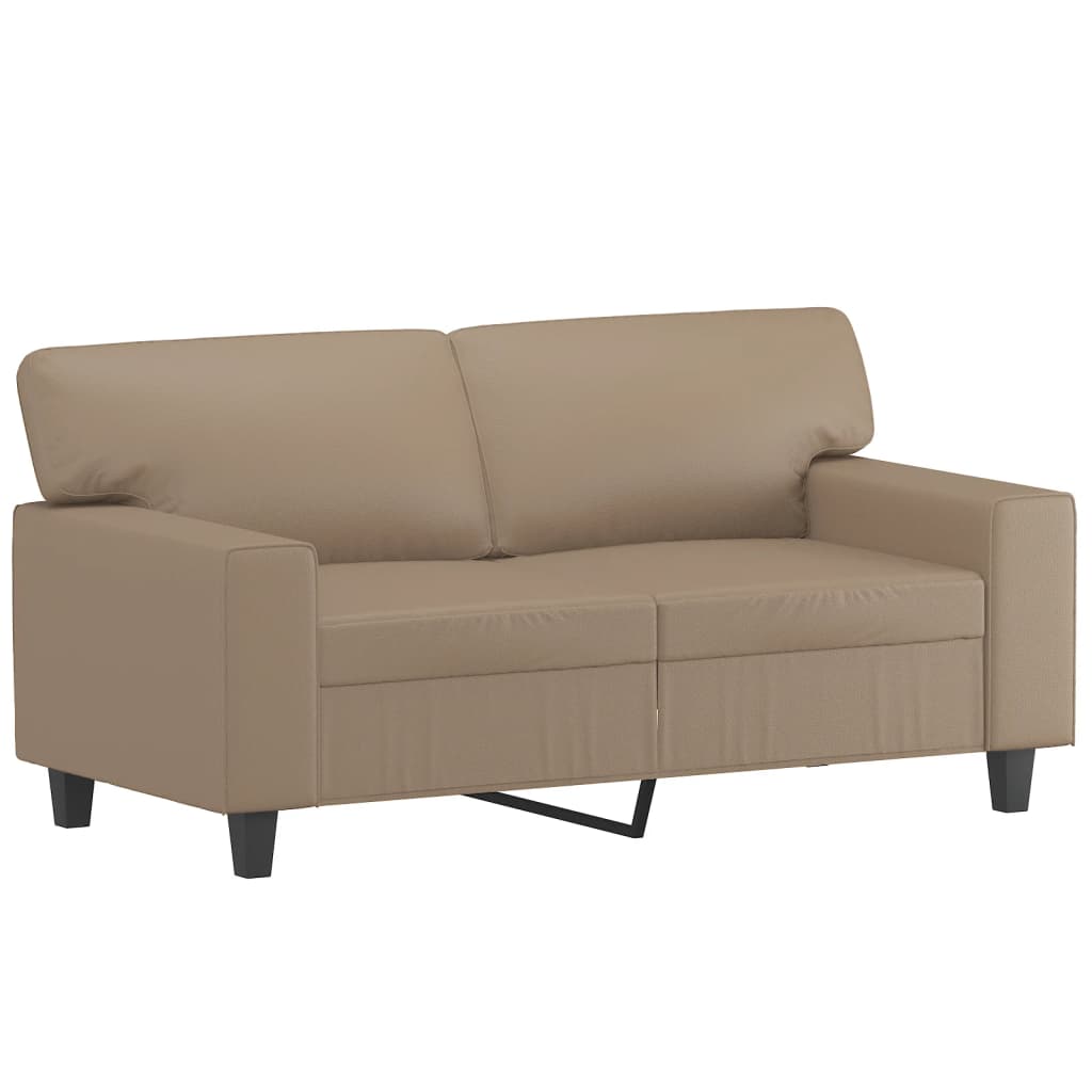 Canapea cu 2 locuri cu pernute, cappuccino, 120 cm, piele eco. — imaginea 4