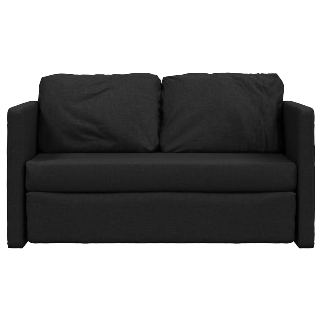 Canapea extensibila 2 in 1, negru, 112x174x55 cm, textil — imaginea 5