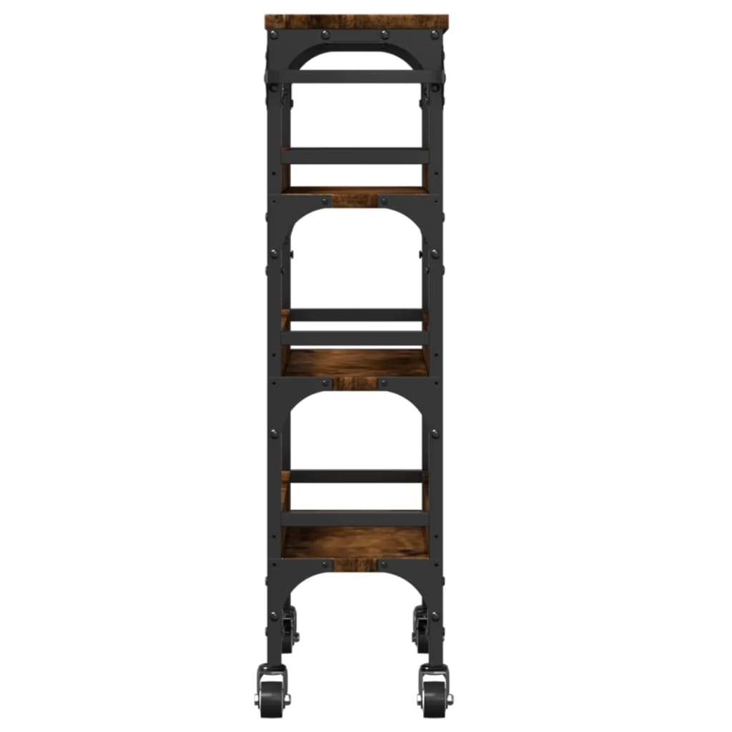 Carucior de bucatarie stejar fumuriu 53x20x76 cm lemn prelucrat — imaginea 8