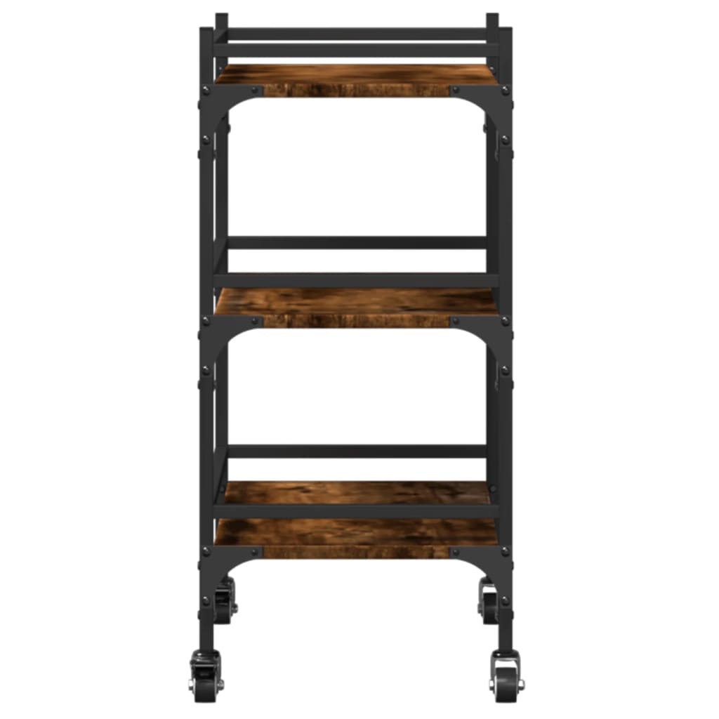 Carucior de bucatarie stejar fumuriu 50x35x75,5cm lemn prelucrat — imaginea 8