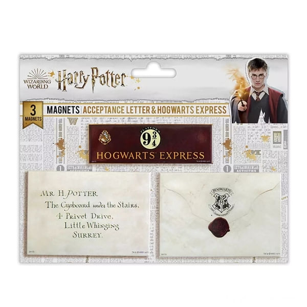 Set 3 magneti Scrisoare de acceptare Harry Potter, IdeallStore®, 5.8x8 cm