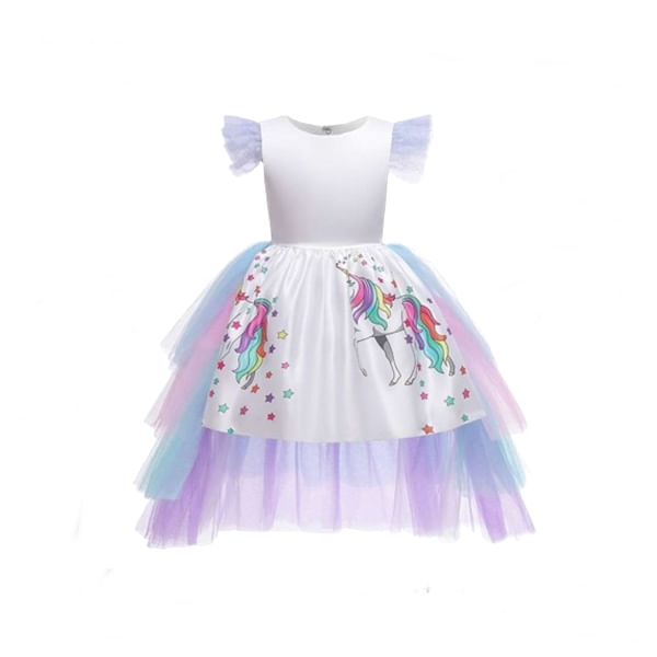 Rochie Unicorn cu trena detasabila, IdeallStore®, 3-5 ani