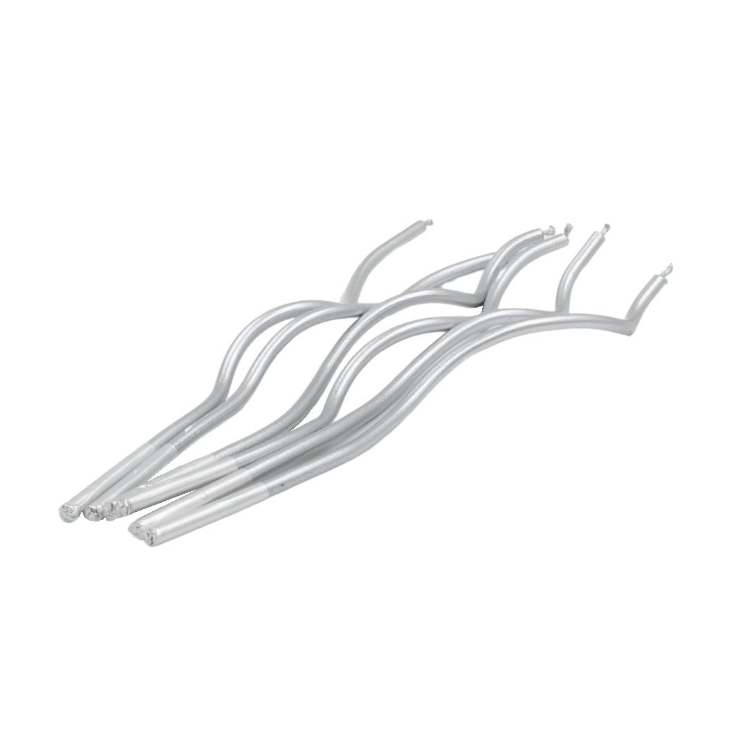 Set 6 lumanari tort curbate argintii Celebright 15.5cm