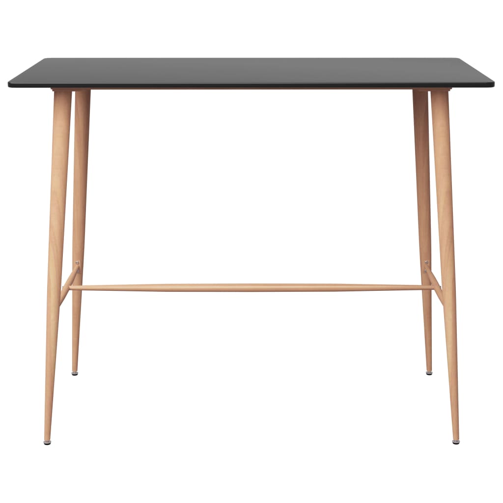 Set mobilier de bar, 7 piese, negru si gri — imaginea 3